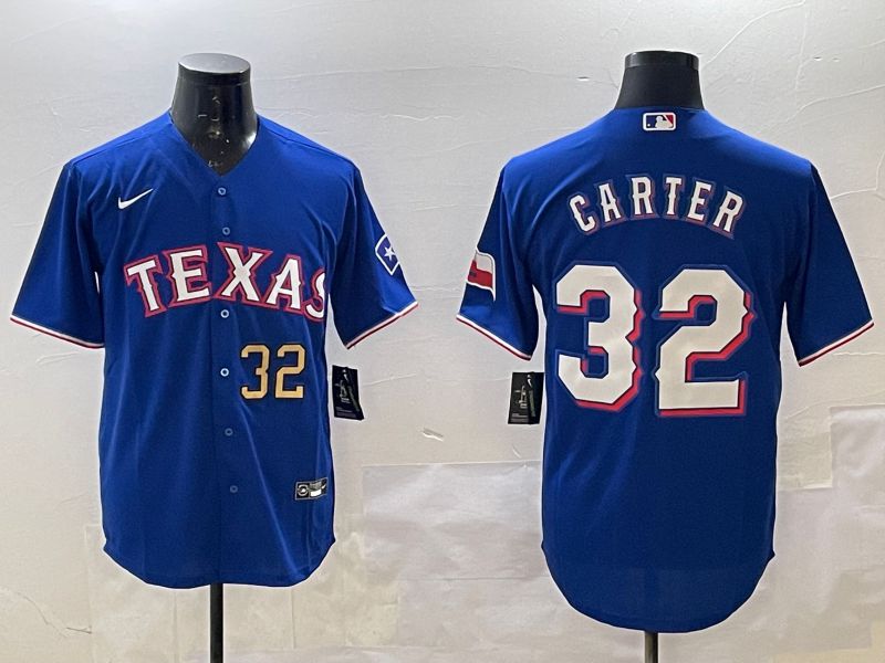 Men Texas Rangers #32 Carter Blue Game 2025 Nike MLB Jersey style 4